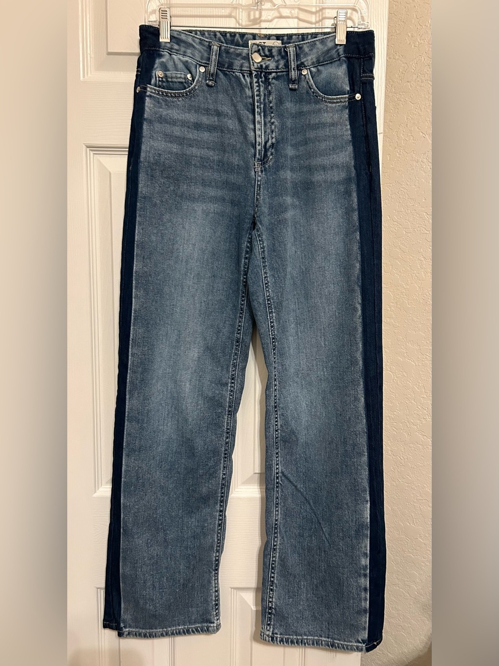 Oat New York Cloud Luxe Straight Leg Jeans with Dark Side Panels